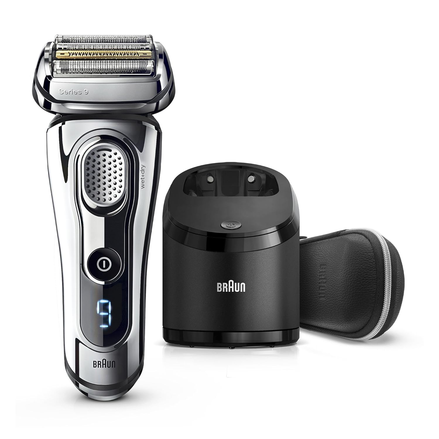 Series 9 Electric Shaver With Precision Trimmer, Wet & Dry Foil Shaver, Clean & Charge Station & Leather Travel Case O93523