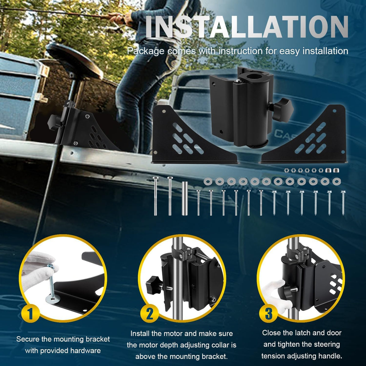 Trolling Motor Deck Mount for Shafts Between 1.15" - 1.25" in Diameter H6789