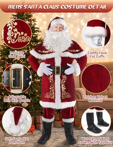12pcs Deluxe Santa Claus Costume M330
