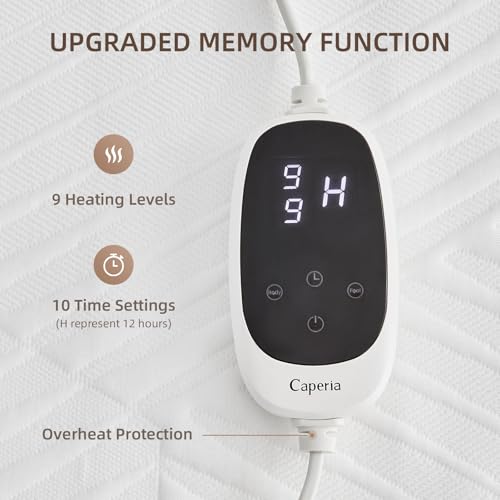 Twin XL Waterproof Heated Mattress Pad, White, 39" x 80" x 17.3" Deep Pocket X164966