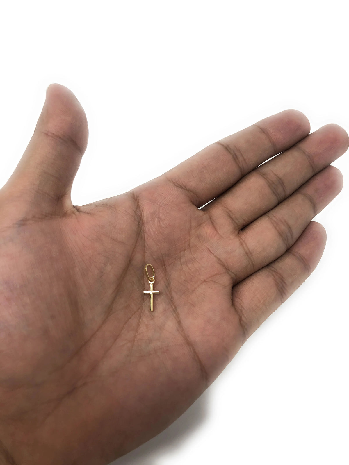 14K Yellow Gold Cross Charm Pendant C432