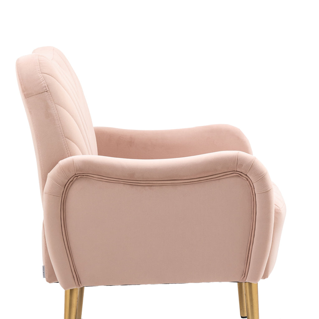 Velvet Single Sofa Chair with Rose Golden Metal Legs J59225