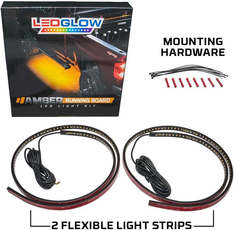 52 Truck LED Running Board Light Amber Side Marker Kit with White Courtesy Lights X52683
