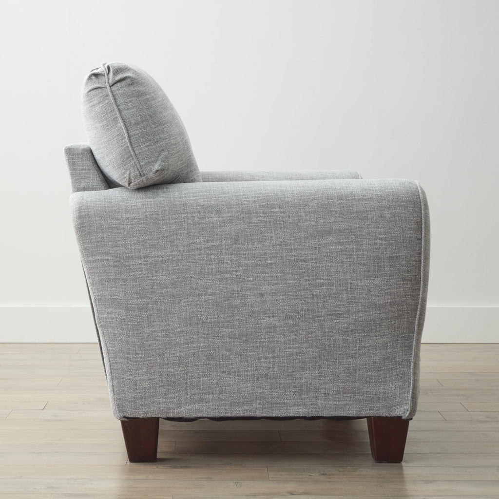 Light Gray Rolled Arm Fabric Sofa X28025