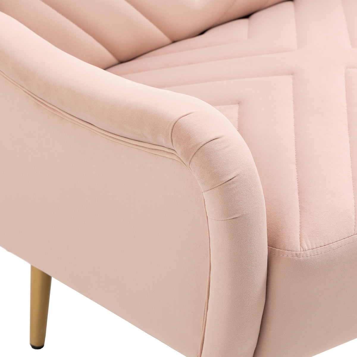 Velvet Single Sofa Chair with Rose Golden Metal Legs J59225