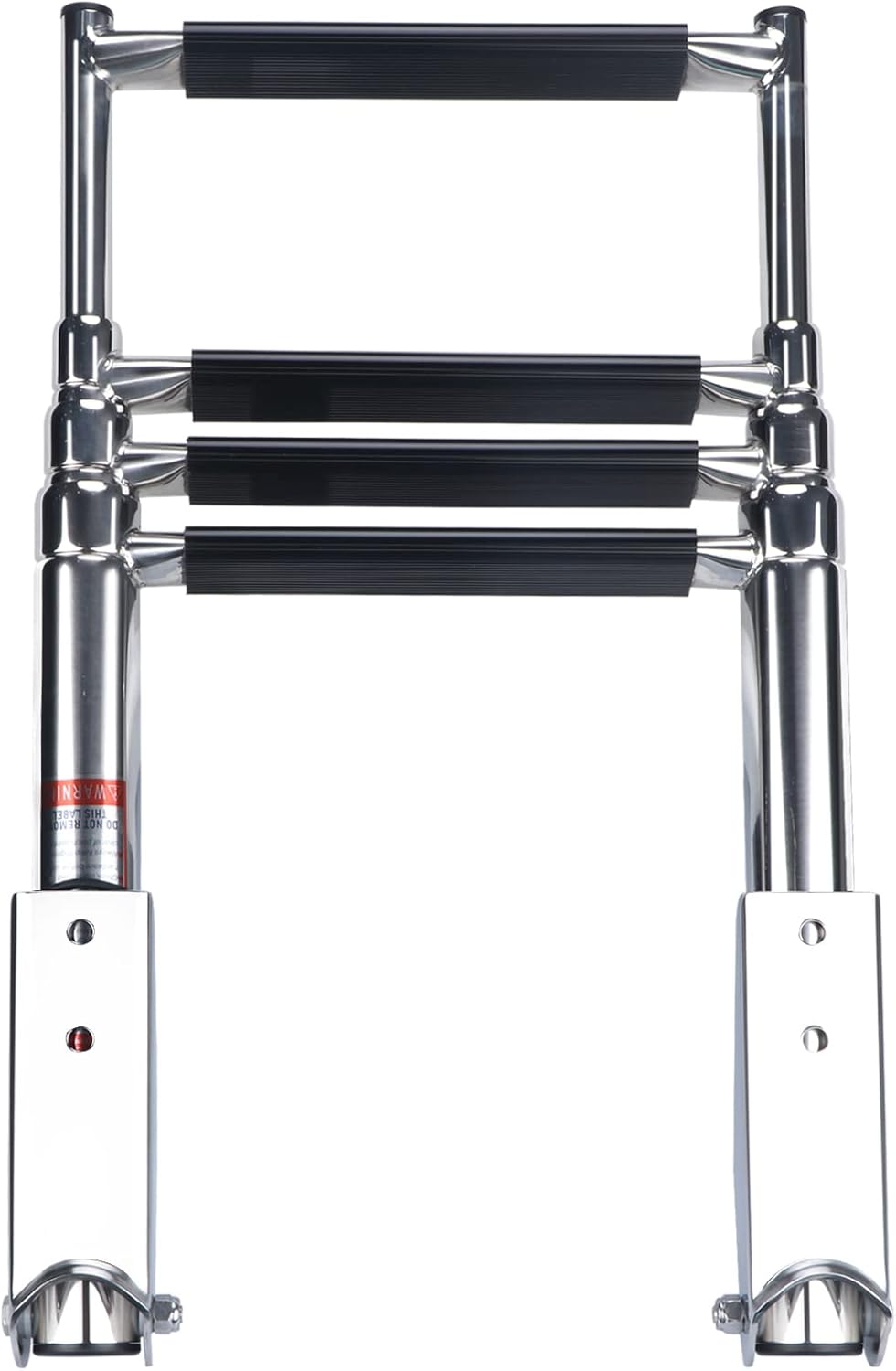 Telescopic 4 Step Stainless Steel Boat Ladder, 900 Pound Capacity, Pack of 2 M666745