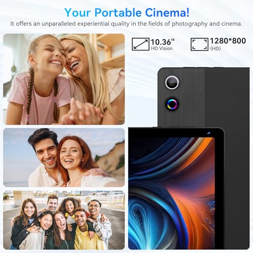 Black 10.36 inch Android 14 Tablet, 16GB RAM 128GB ROM, 8-Core HD Display, 5000mAh Battery, Dual Camera, 1TB Expandable N773055