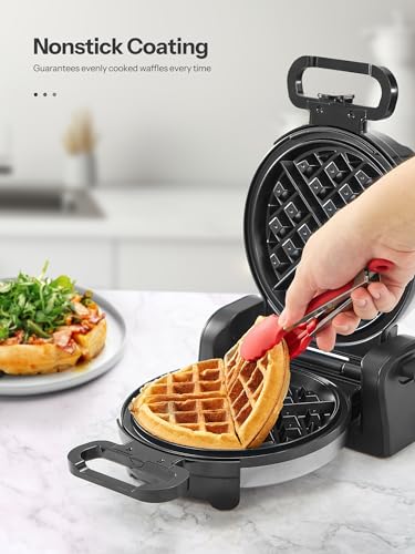 Double Belgian Waffle Maker 180°Flip Nonstick Stainless Steel M3891