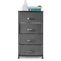 Dark Grey 4 Drawer Fabric Dresser with Steel Frame J2268