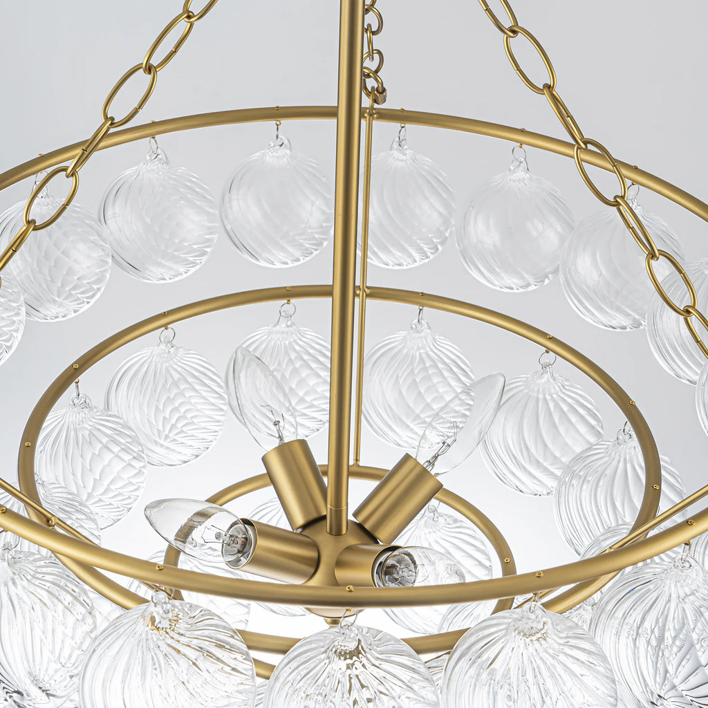 4-Light Dimmable Glass Chandelier C94136