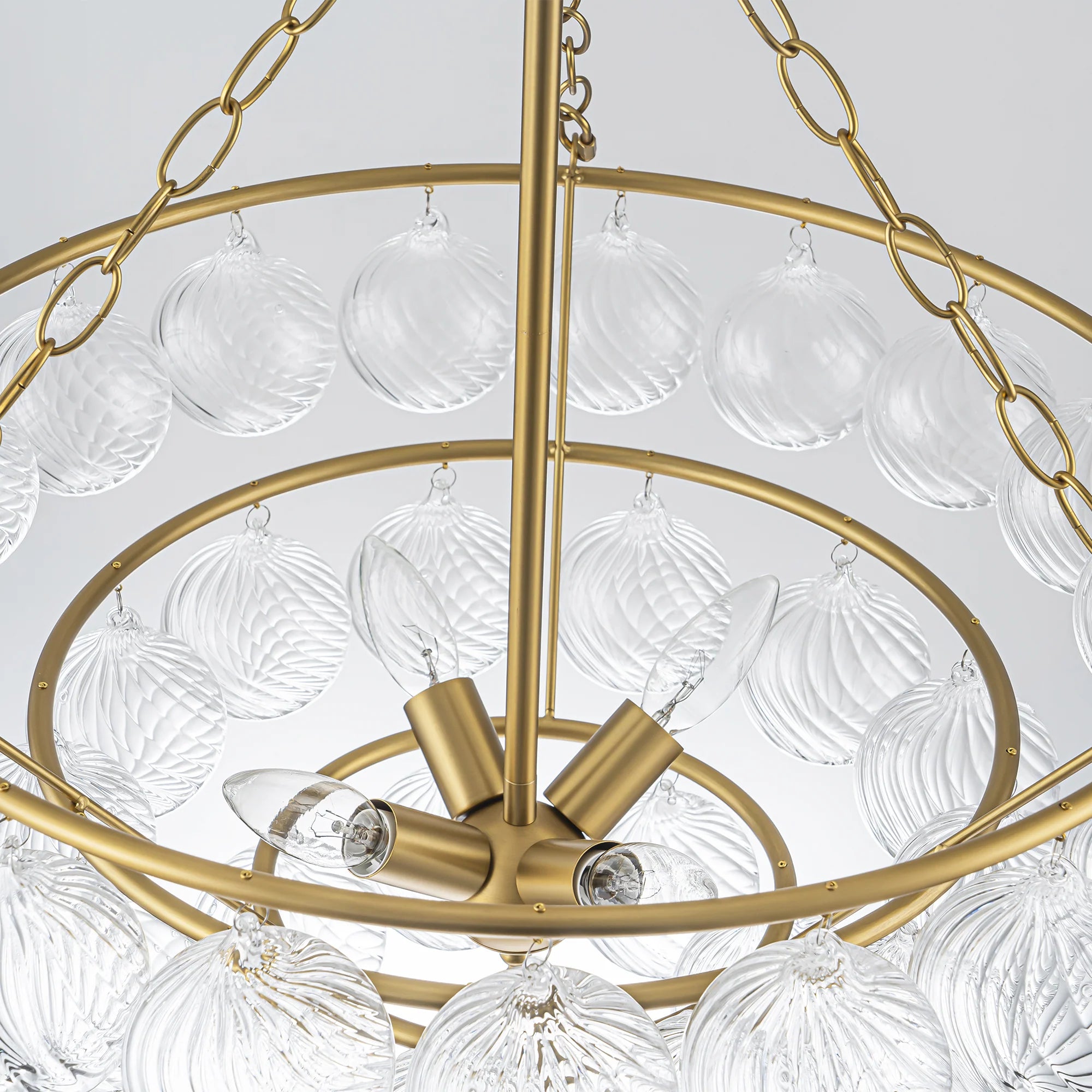 4-Light Dimmable Glass Chandelier C94136