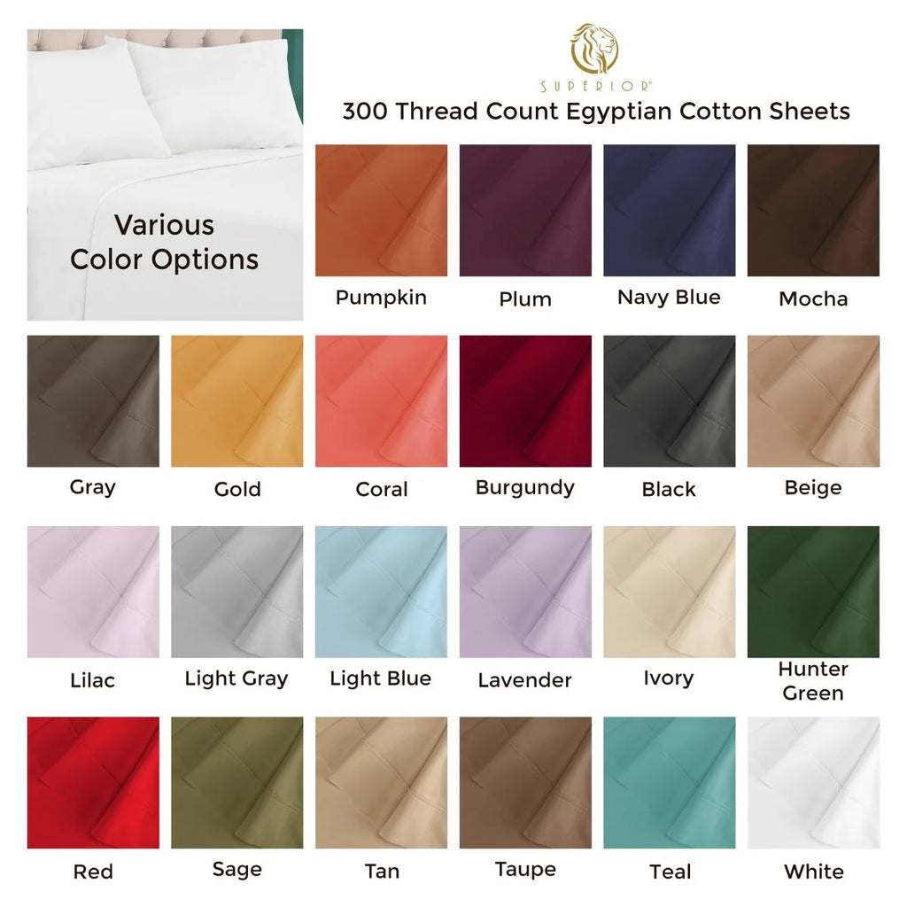 Red 300 TC Egyptian Cotton Sheet Set V973687