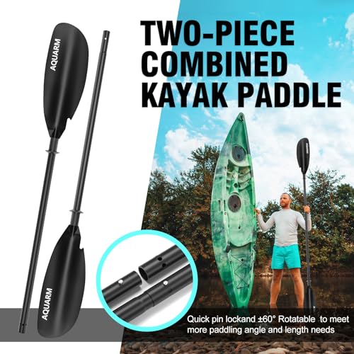 Aluminum Shaft Reinforced Fiberglass Blade Adjustable Kayak Paddle 231cm K53503