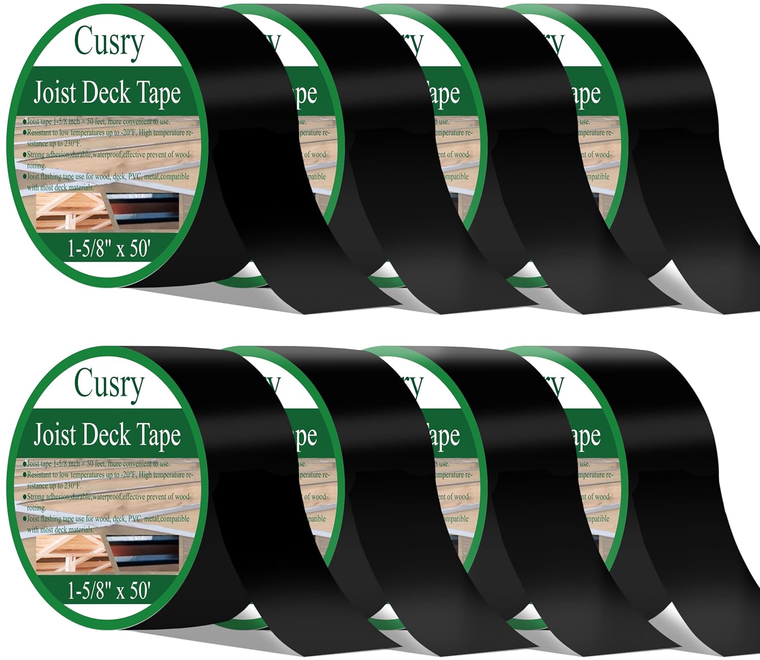1-5/8" X 50' Deck Butyl Flashing Tape, 8 Packs L560879