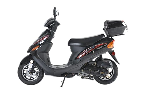 49cc/50cc Gas Scooter Moped with Rear Storage Trunk (Black) W947