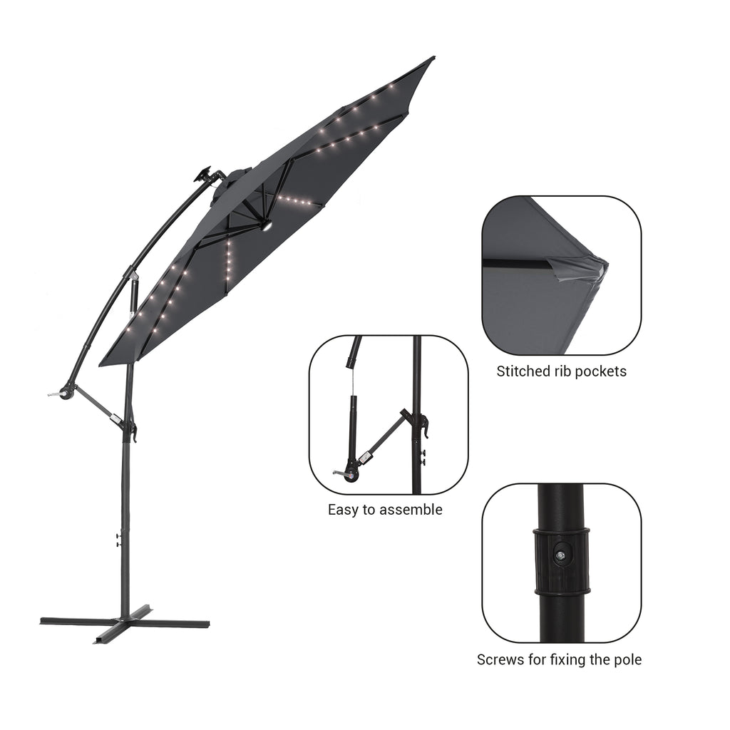 Gray Offset Patio Umbrella T801