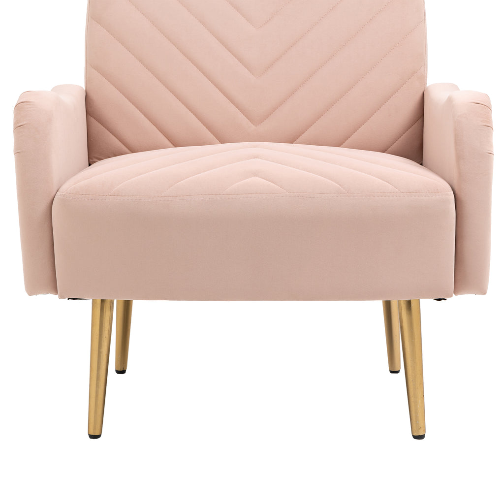 Velvet Single Sofa Chair with Rose Golden Metal Legs J59225