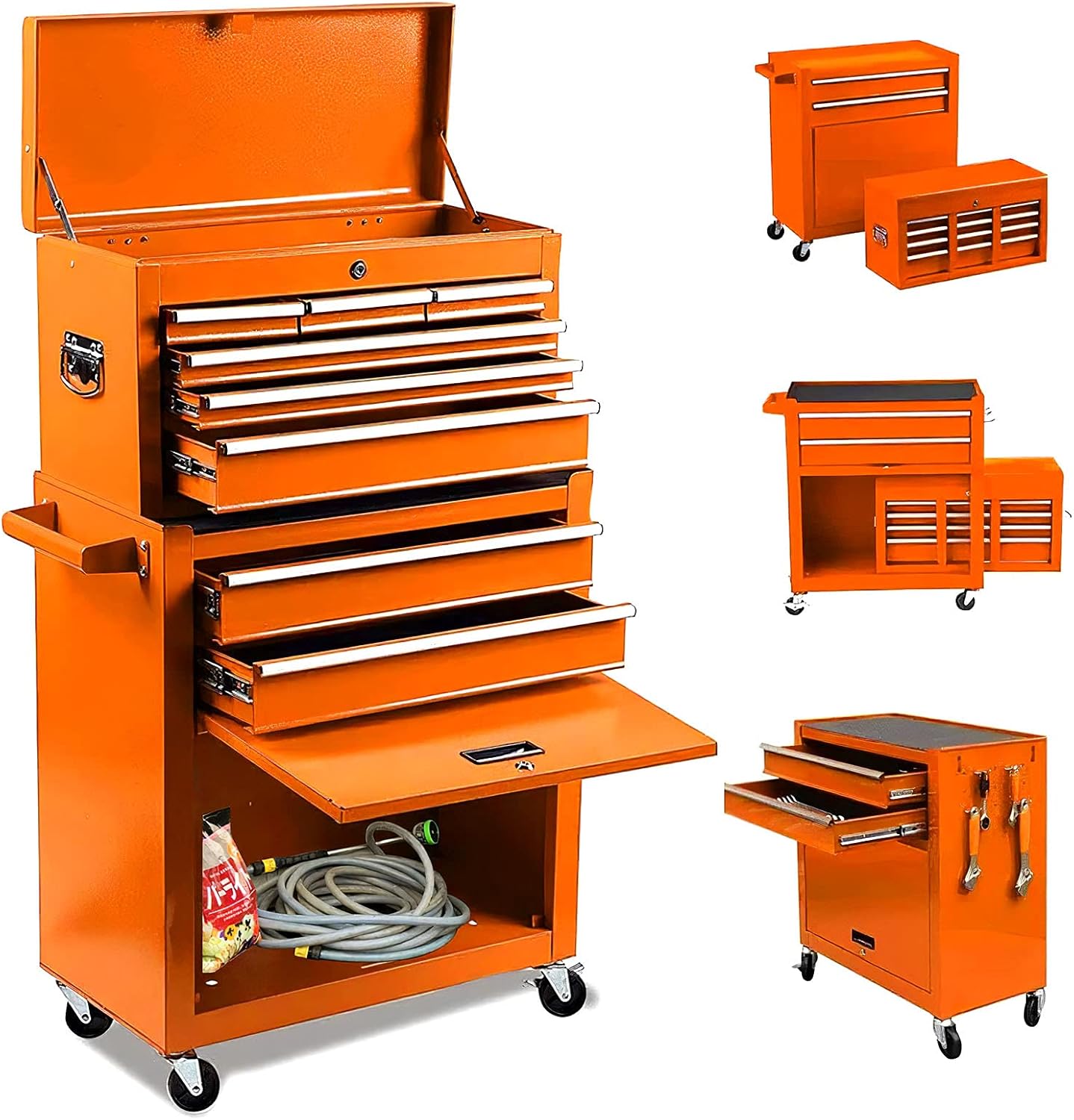 Black 8-Drawer Rolling Tool Chest with Lock S981017