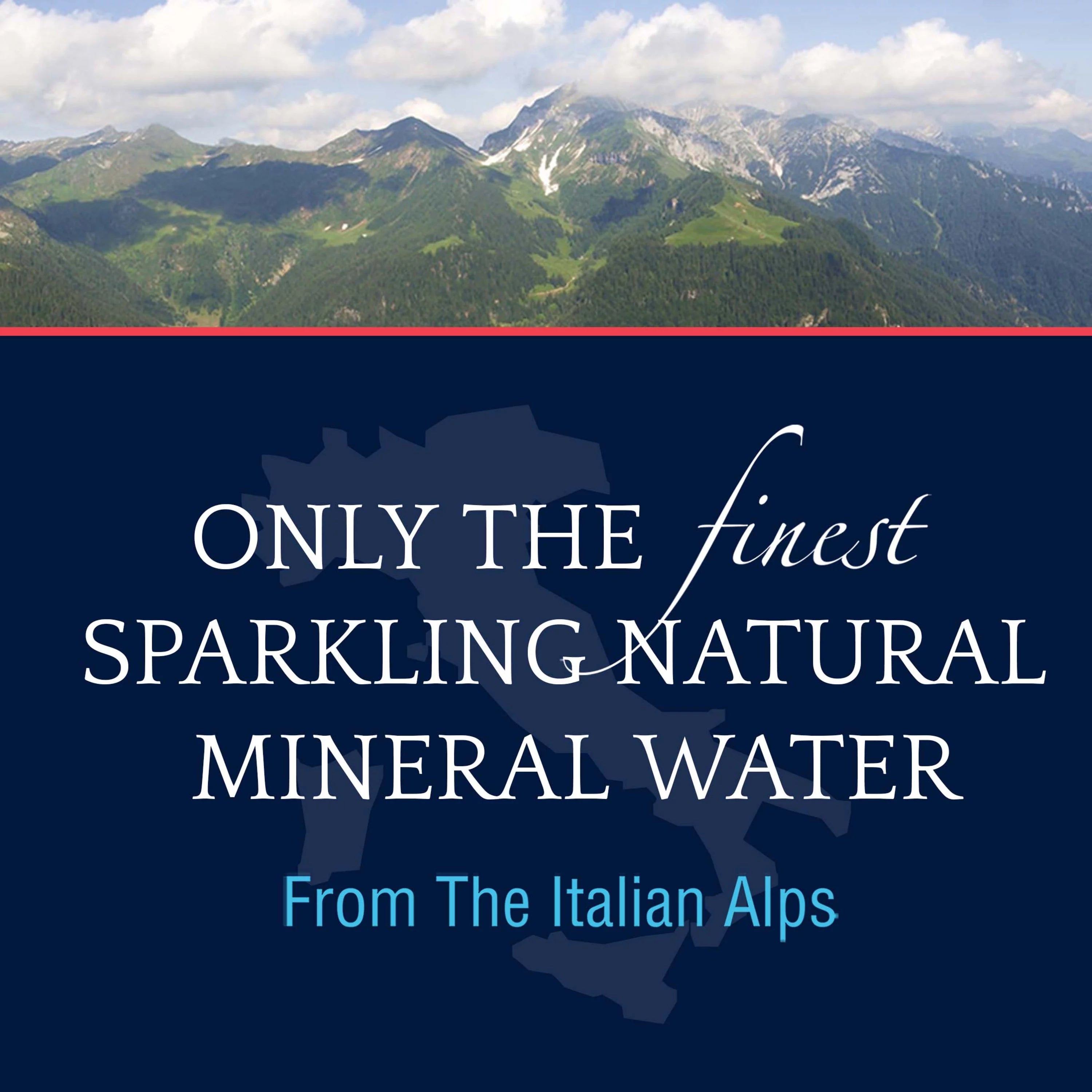 Sparkling Natural Mineral Water, 303.6 fl oz, 12 Pack Glass Bottles S20347