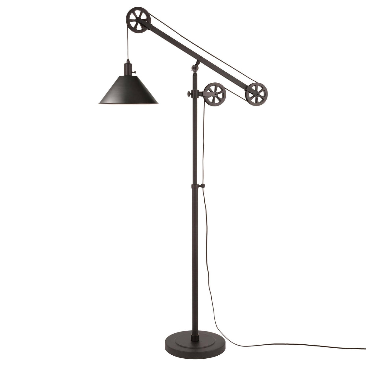 Blackened Bronze Floor Lamp with Pulley System L3580