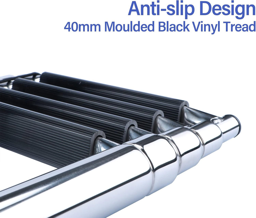 Telescopic 4 Step Stainless Steel Boat Ladder, 900 Pound Capacity, Pack of 2 M666745