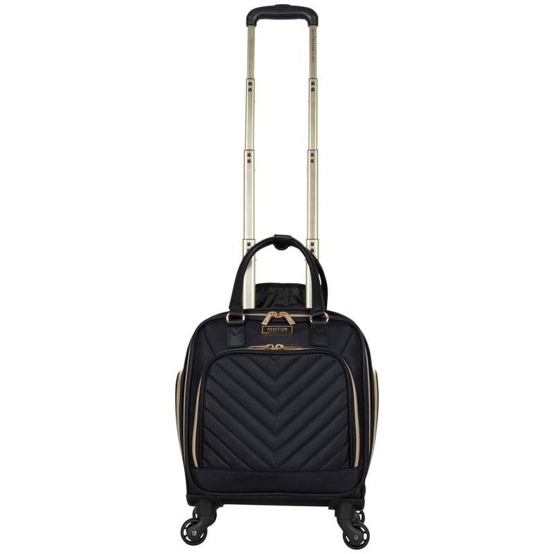 Olive Chevron Quilted 4-Wheel Spinner Carry-On Suitcase T148