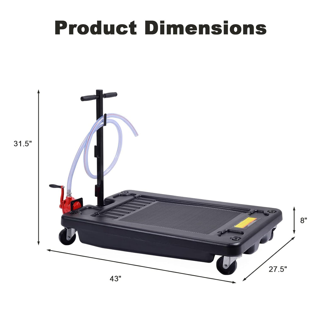 Black 17 Gallon Low Profile Oil Drain Pan with Pump Q4905