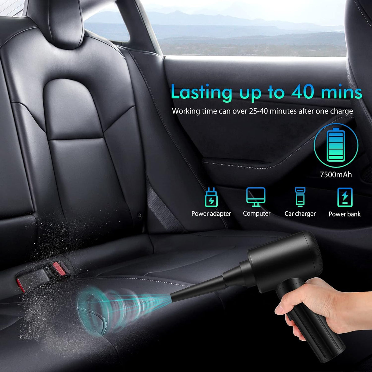 Cordless Electric Air Duster 90000 RPM Rechargeable 7500mAh Y1849