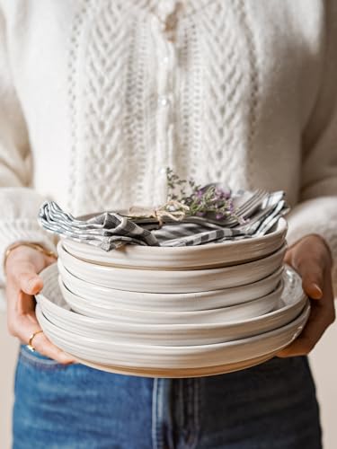16 Piece Stoneware Dinnerware Set, Arctic White L34137