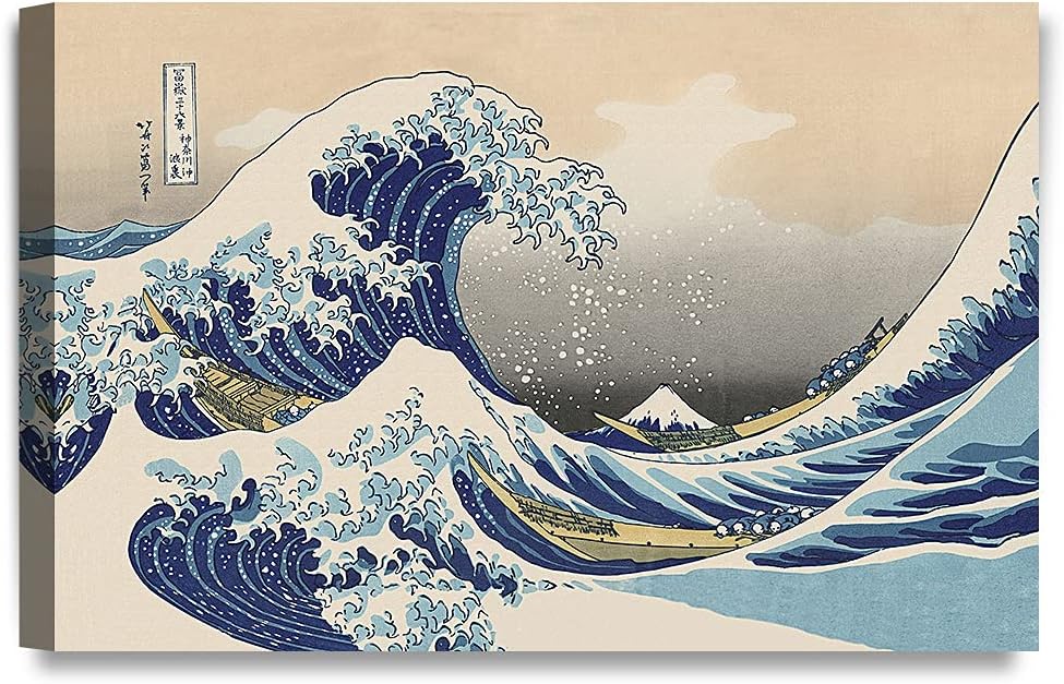 The Great Wave off Kanagawa Giclee print on canvas, 24x16 Z5435