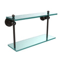 16 inch Two Tiered Glass Shelf Oil Rubbed Bronze T967926