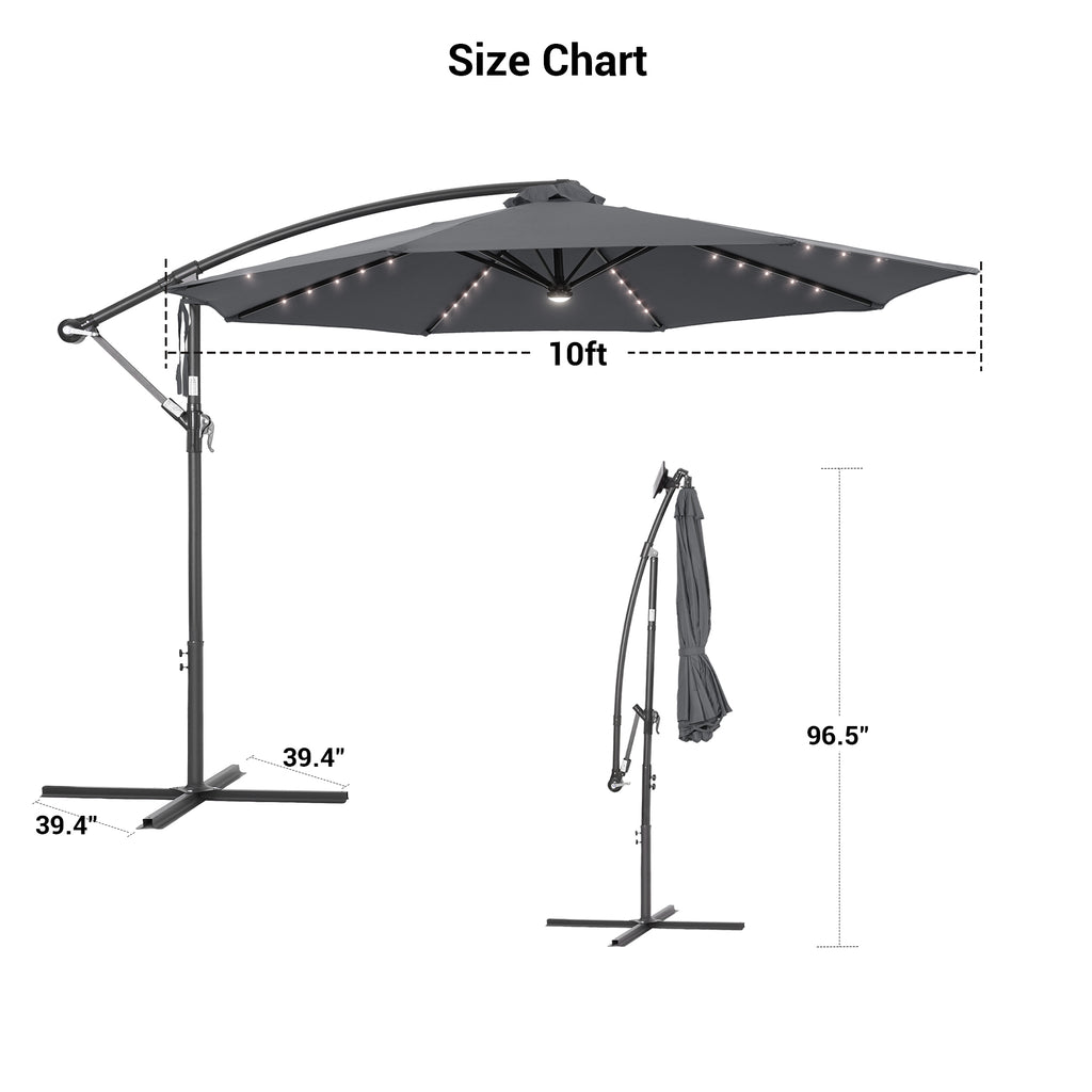 Gray Offset Patio Umbrella T801