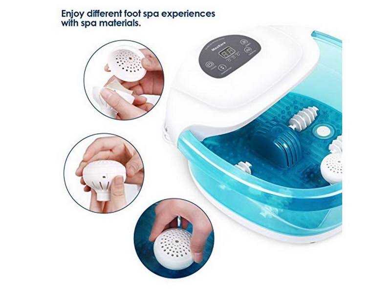 Foot Spa Bath Massager with Heat Bubbles Vibration, 4 Massaging Rollers P914