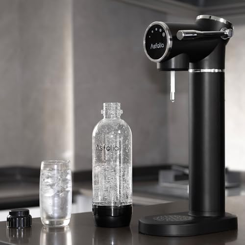 Black Stainless Sparkling Water Maker with 3 Carbonation Bottles J547121