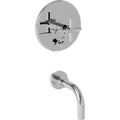 French Gold Tub and Shower Trim Plate with Cross Handle P93852