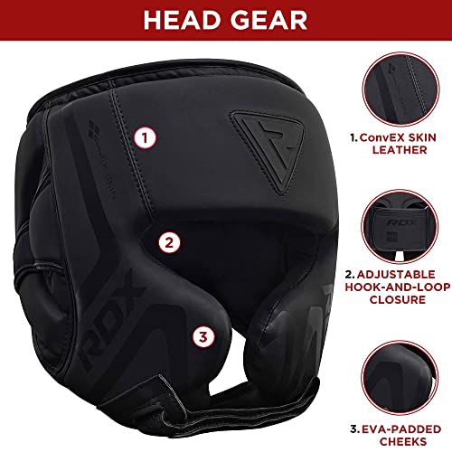 Black Maya Hide Leather Boxing Headgear I307947