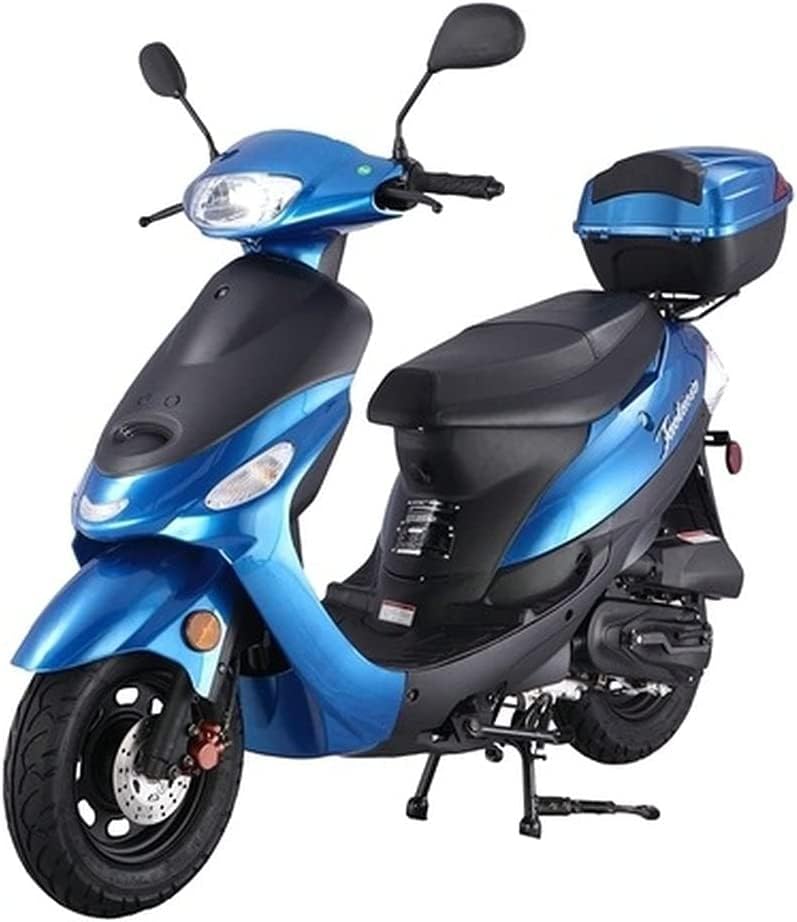 49cc/50cc Gas Scooter Moped with Rear Storage Trunk (Black) W947