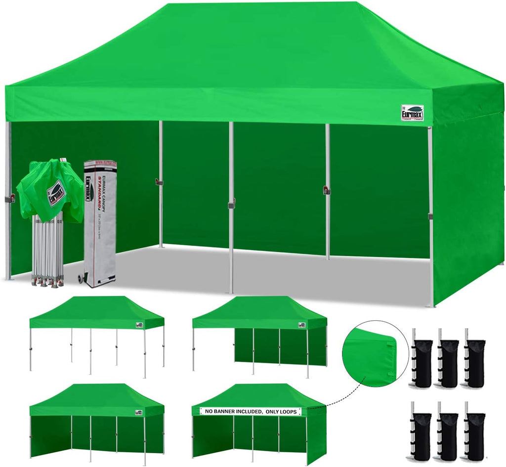 10'x10' Pop-up Canopy Tent with 4 Removable Side Walls and Roller Bag Y4785