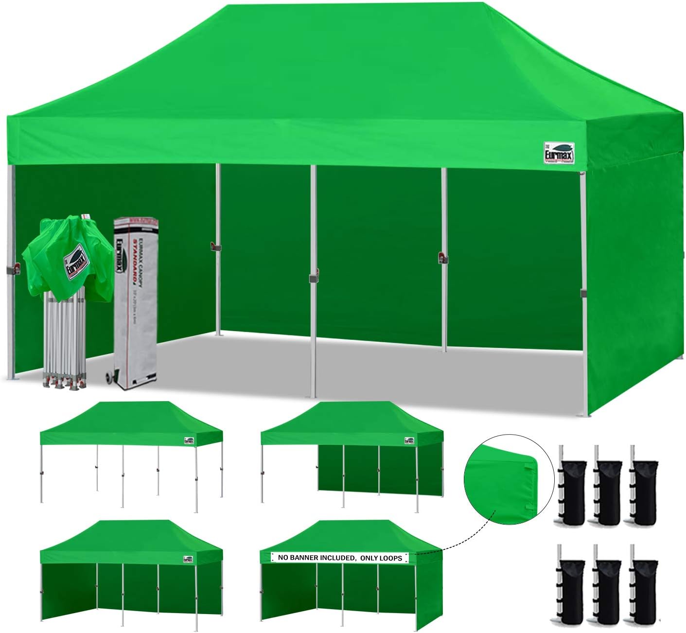 10'x10' Pop-up Canopy Tent with 4 Removable Side Walls and Roller Bag Y4785