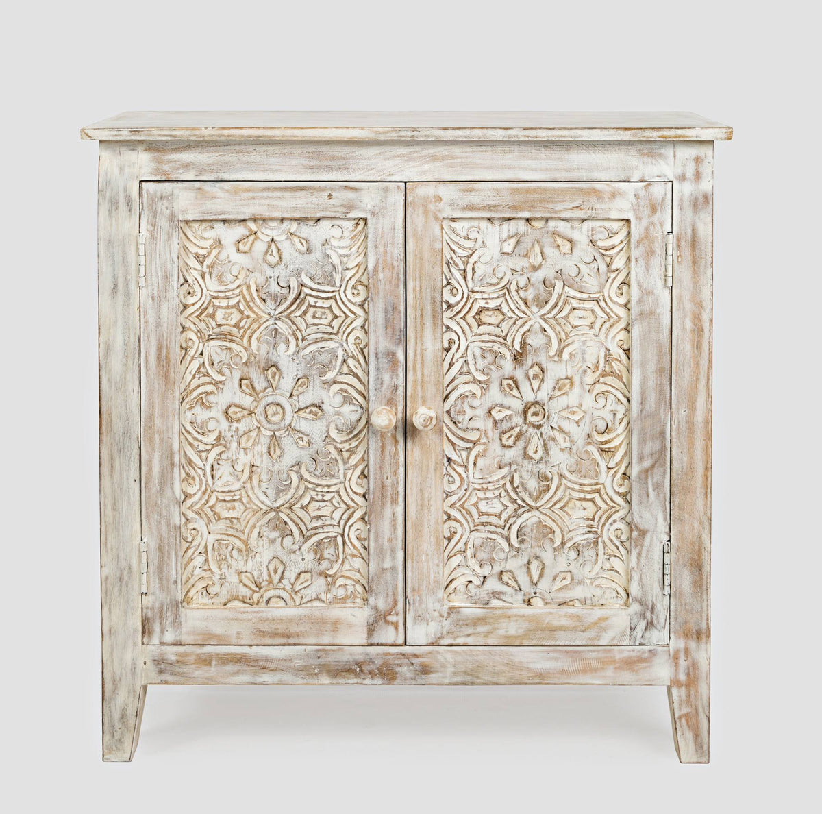 2 Door Accent Cabinet Distressed Beige V179468