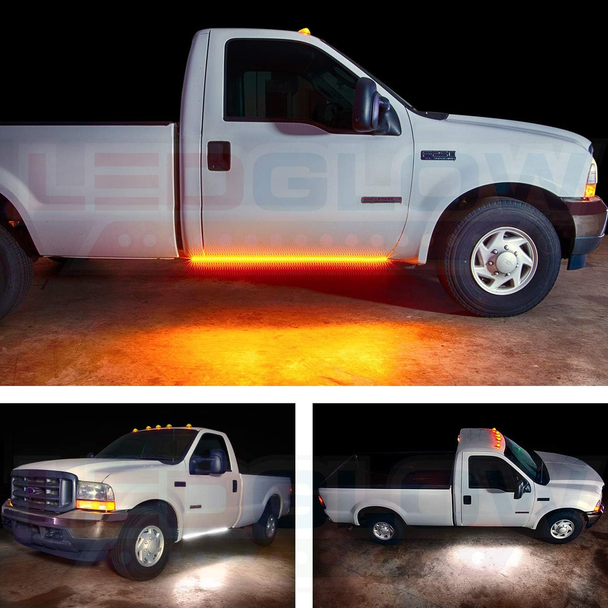 52 Truck LED Running Board Light Amber Side Marker Kit with White Courtesy Lights X52683