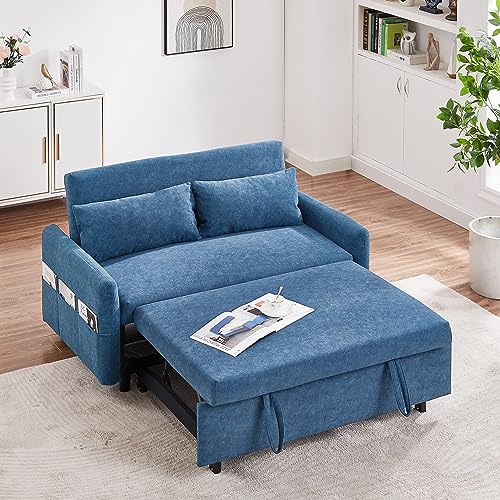 Gray Velvet Convertible Sleeper Sofa Bed W290