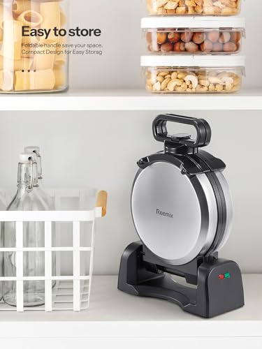 Double Belgian Waffle Maker 180°Flip Nonstick Stainless Steel M3891