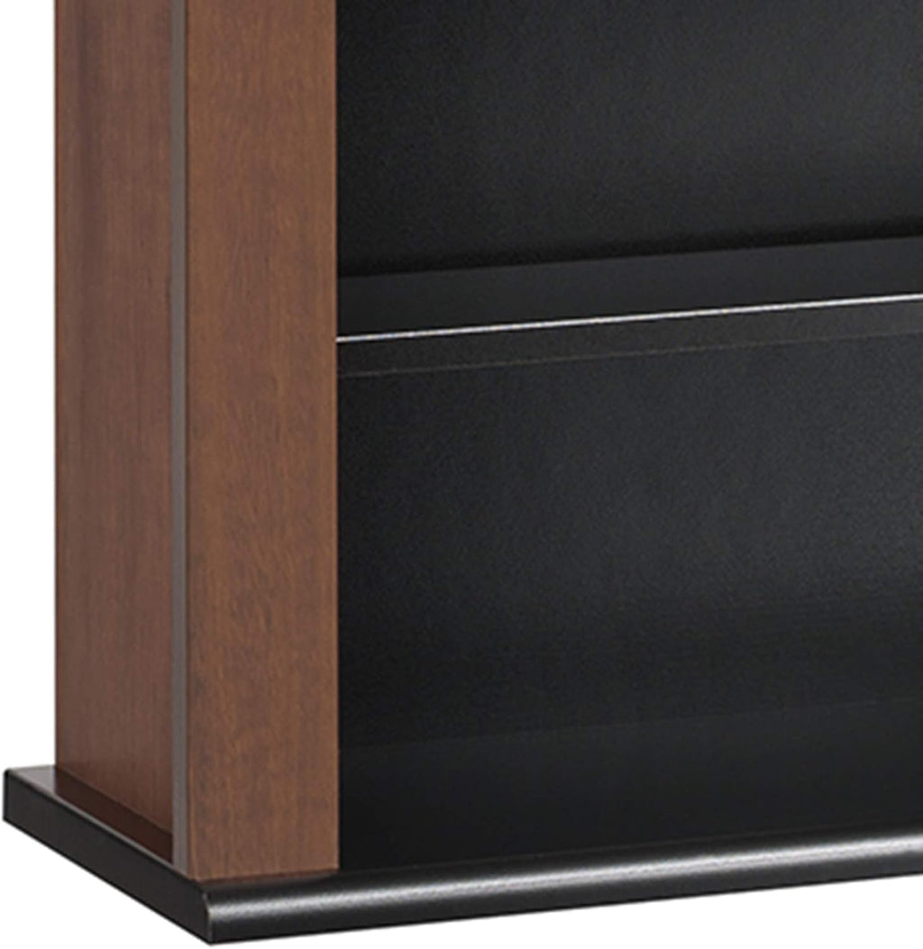 Triple Wall Mounted Storage Cabinet, Cherry and Black J6321