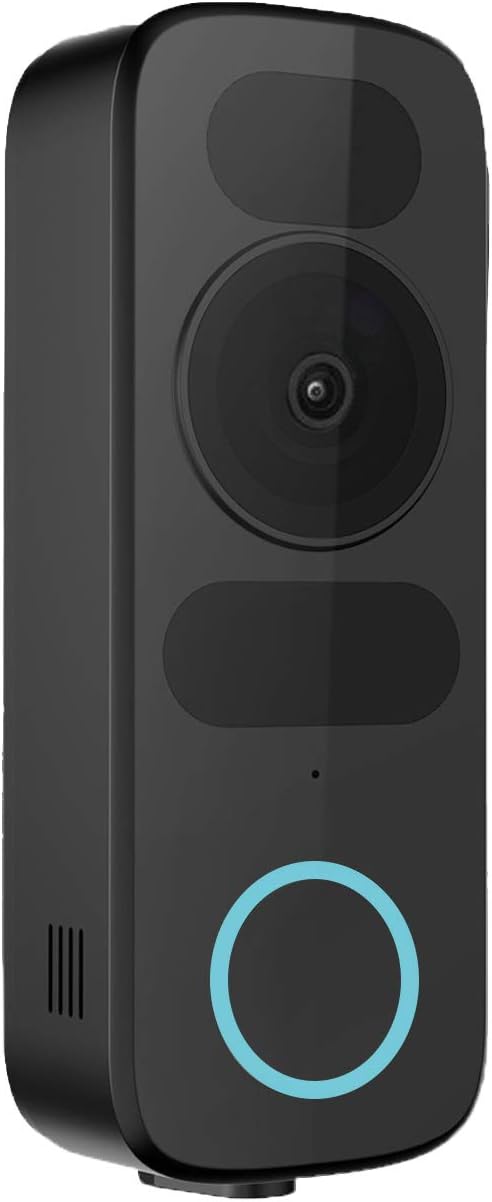 Black Wired WiFi Video Doorbell Camera P492614