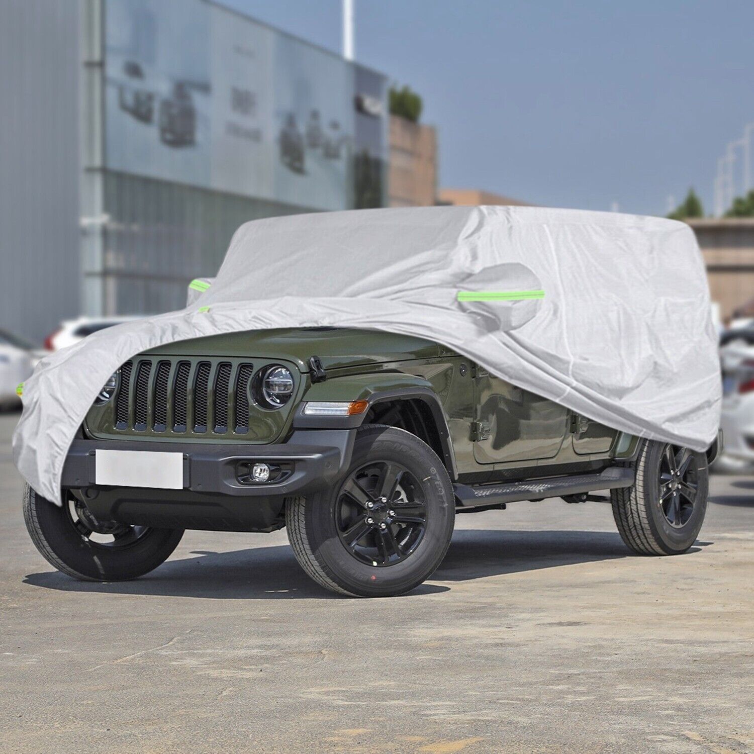 Silver Waterproof Full Car Cover for Jeep Wrangler 2 Door Z94656
