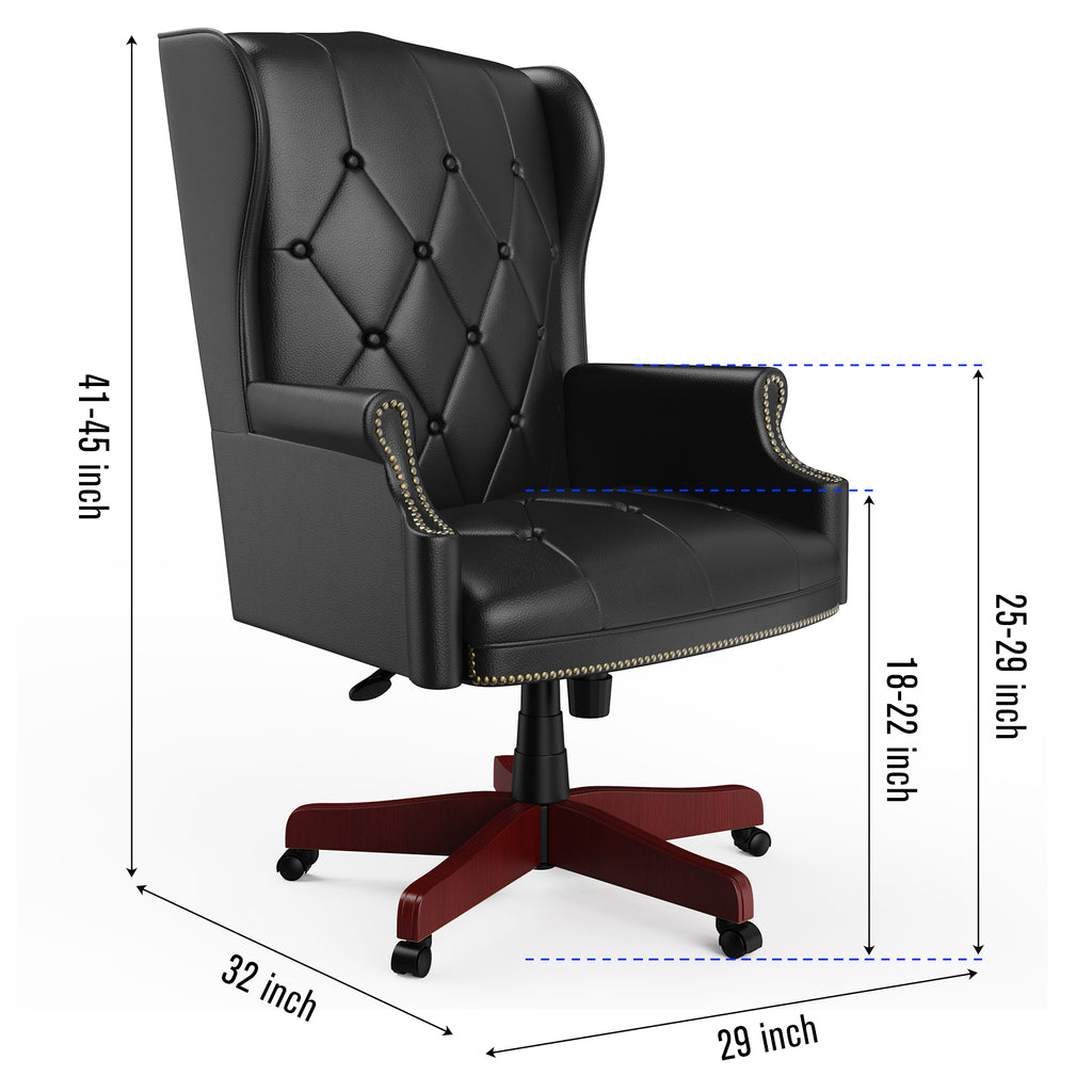 Black Ergonomic PU Leather High Back Office Chair S183497