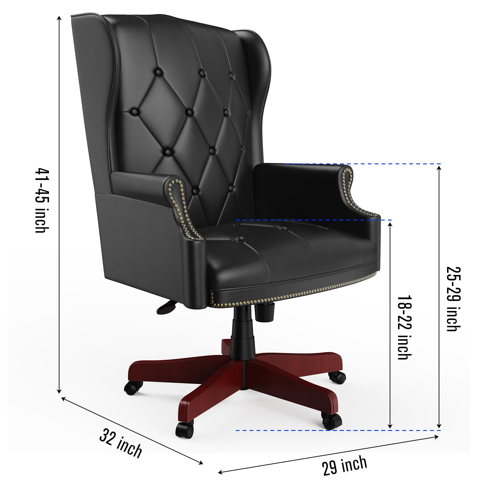 Black Ergonomic PU Leather High Back Office Chair S183497