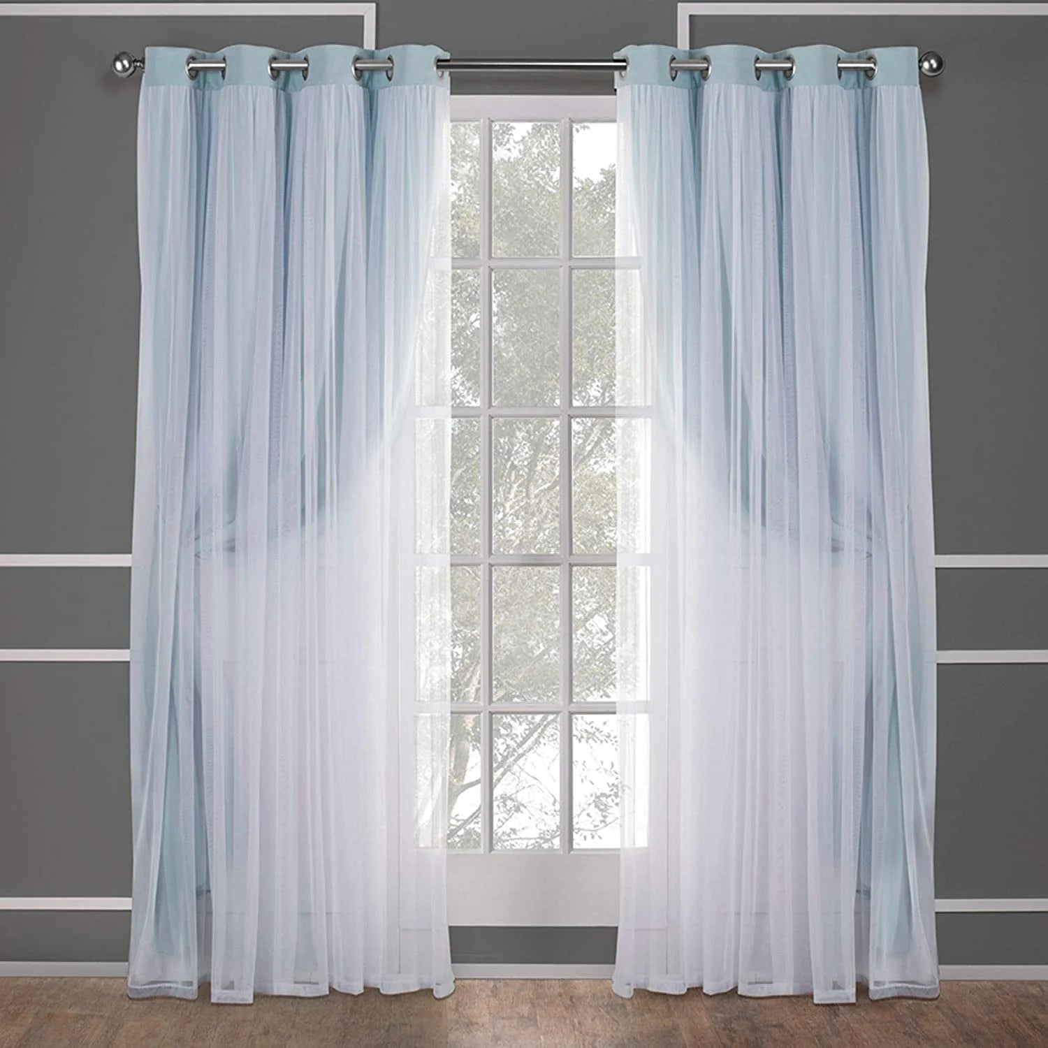 Blue Grommet Curtains 52"x84" Y553