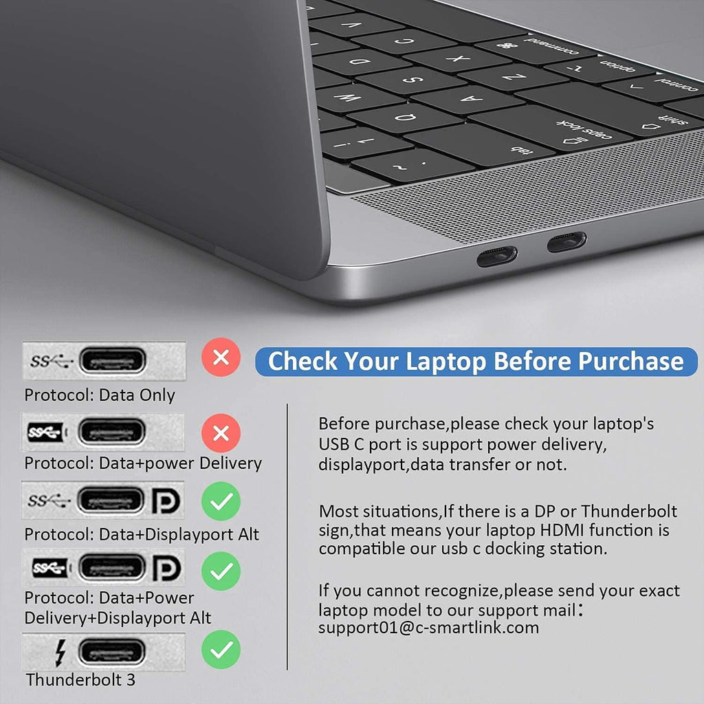 USB C Docking Station Dual Monitor, 9 in 1 USB C Hub, Ethernet, 2 USB 3.0, 1 USB 2.0, SD/TF Card Reader, 100W PD, Pack of 2 G13872